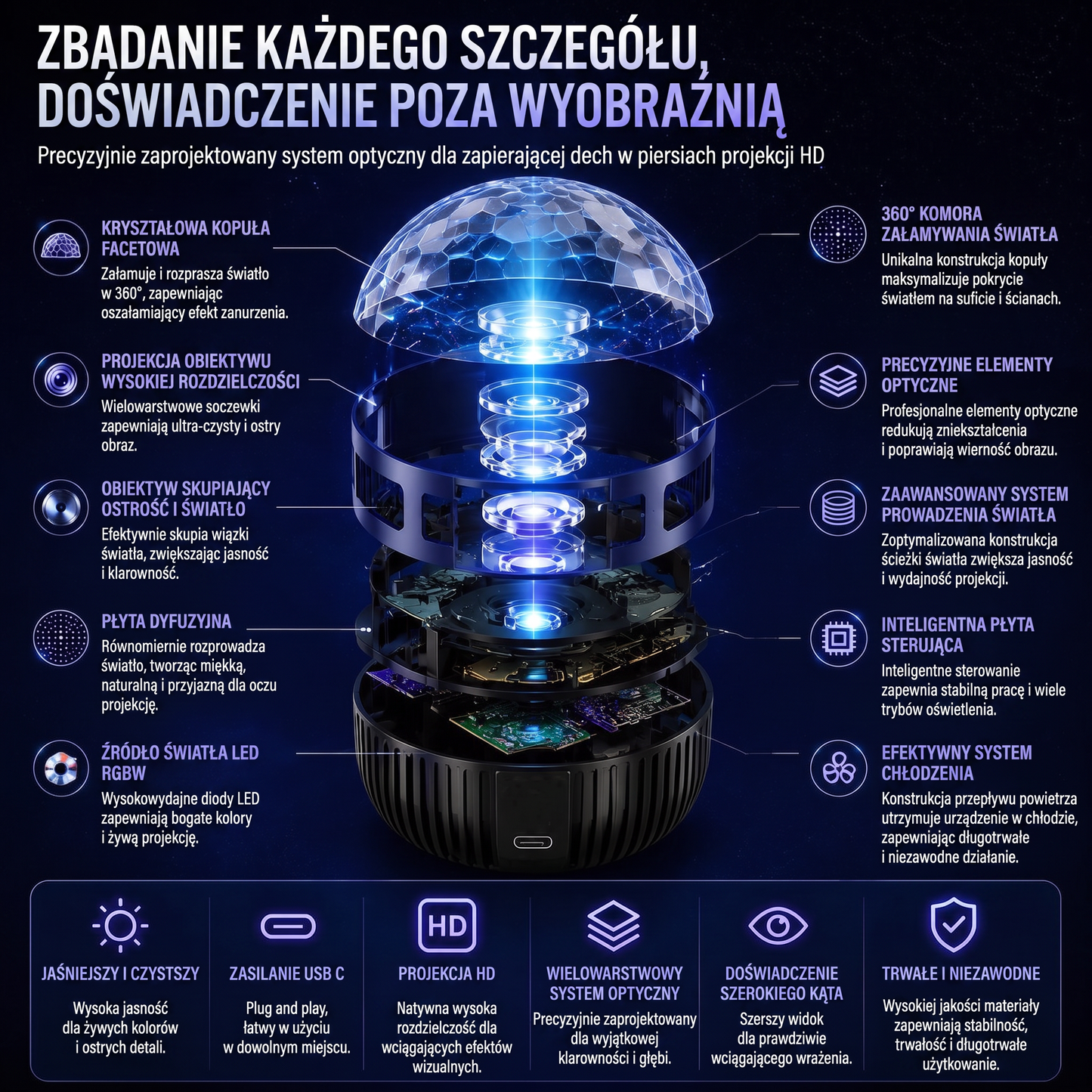 Oficjalny sklep | 🦖🌌 SCNDR® 360° inteligentny holograficzny projektor rozgwieżdżonego nieba — HD Smart Dynamic 5D