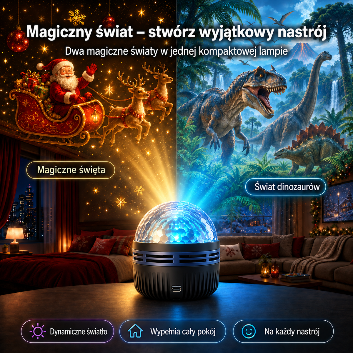 Oficjalny sklep | 🎄🎅🦖 SCNDR® 360° inteligentny holograficzny projektor rozgwieżdżonego nieba — HD Smart Dynamic 5D