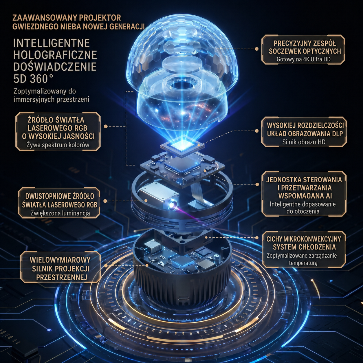 Oficjalny sklep | 💕🎁 SCNDR® 360° inteligentny holograficzny projektor rozgwieżdżonego nieba — HD Smart Dynamic 5D
