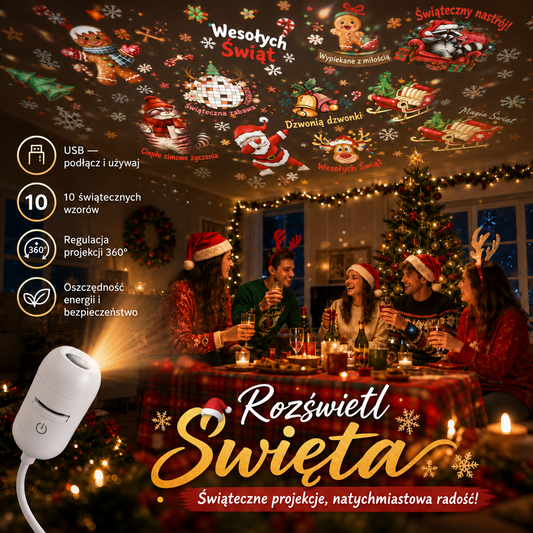 🎅🎁SCNDR® Projektor HD – idealny Prezent na Święta | Rzutnik LED (Prosta Obsługa)